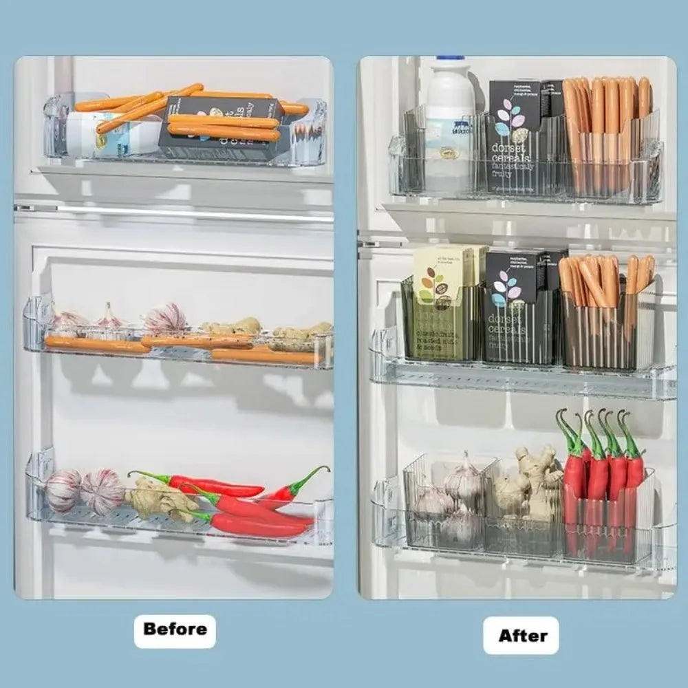 Multifunctional Refrigerator Side Door Storage Box Kitchen Organizer Fresh Preservation Storage Box Food Classification Shelf