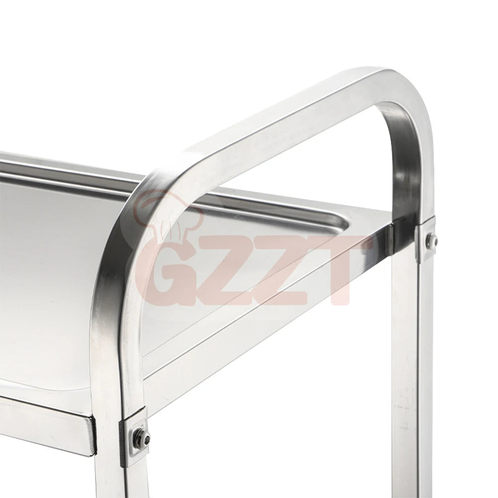 Other Restaurant and Hotel Supplies Stainless Steel Food Serving Trolley With Dining Cart Kitchen Storage Trolley