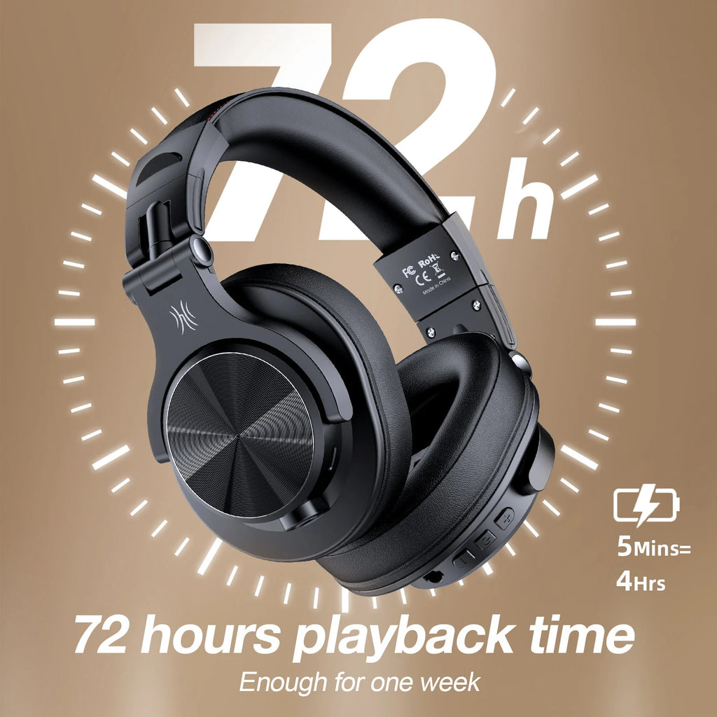 Oneodio Fusion A70 Bluetooth Headphones Hi-Res Audio Over Ear Wireless Headset 72H Professional Studio Monitor DJ HiFi Earphones