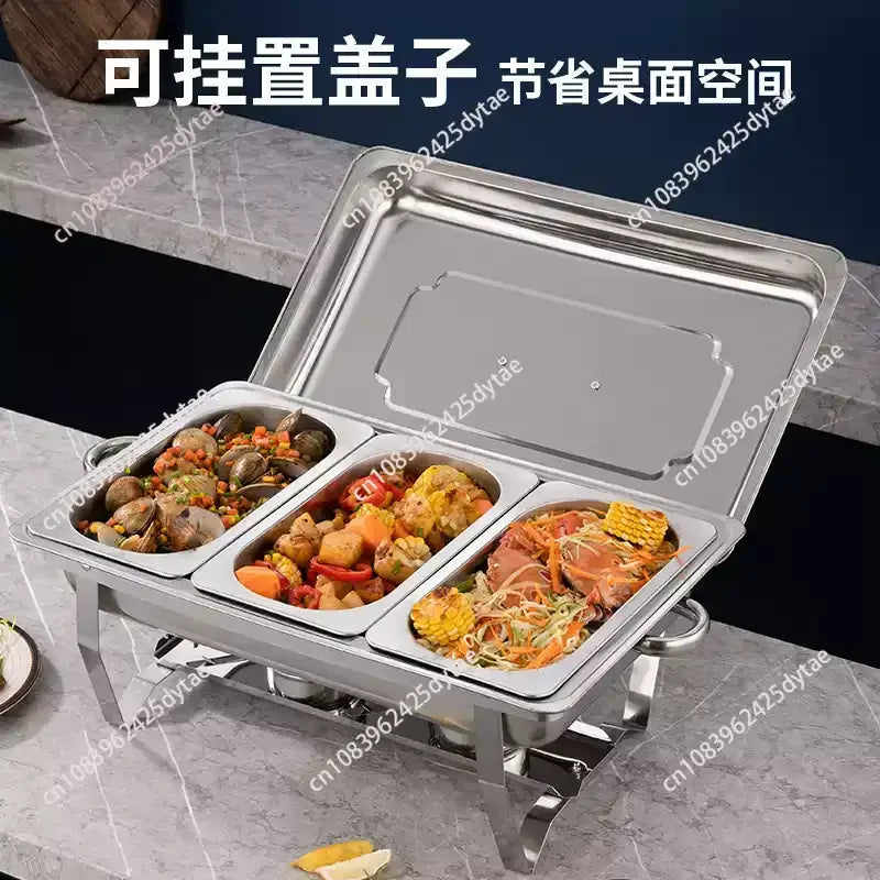 Chafing Dish Buffet Set,, Rectangle Catering Warmer Server with
