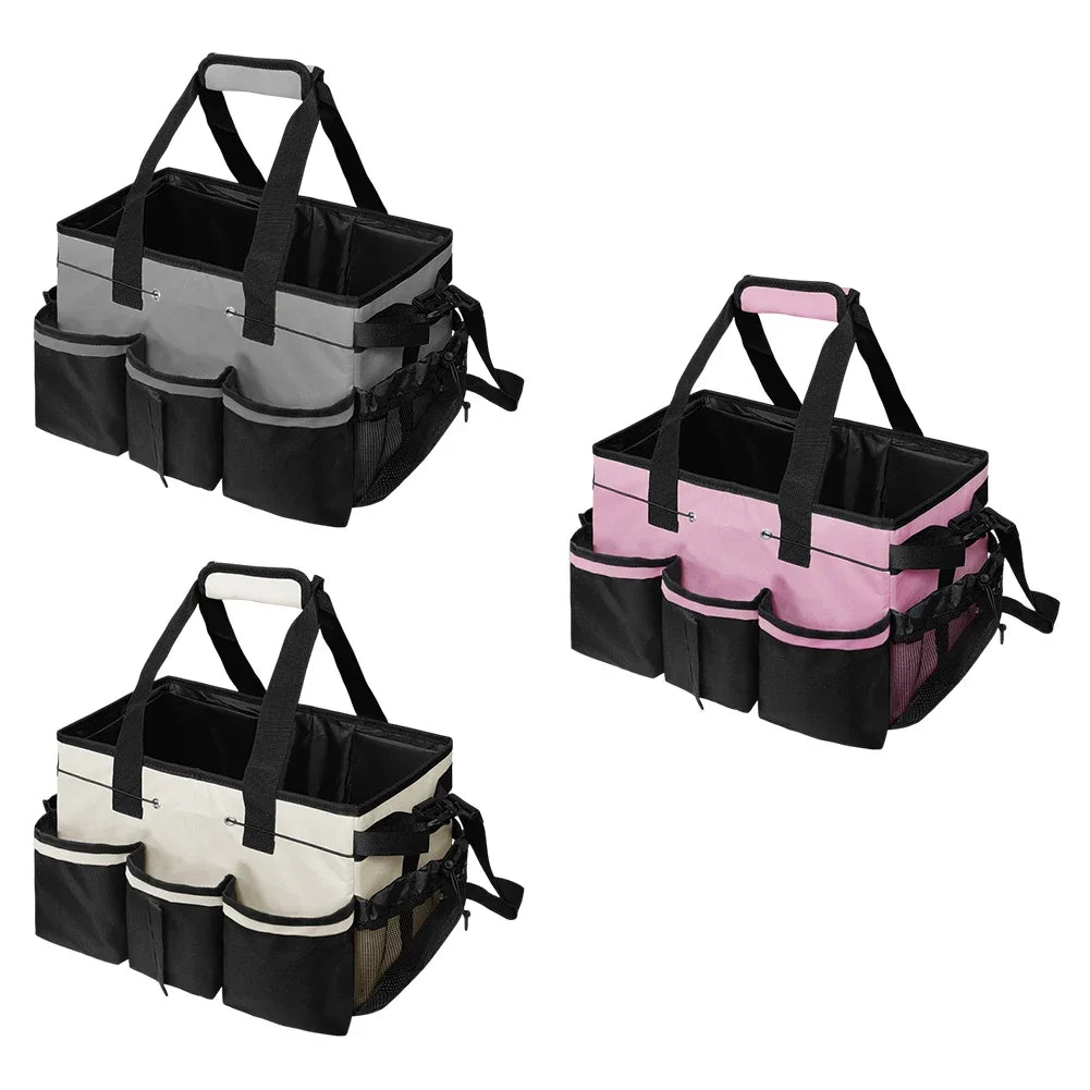 Large Cleaning Supplies Organizer with Handle Kitchen Cleaning Supplies Storage Bag Detachable Divider for Cleaners Housekeepers