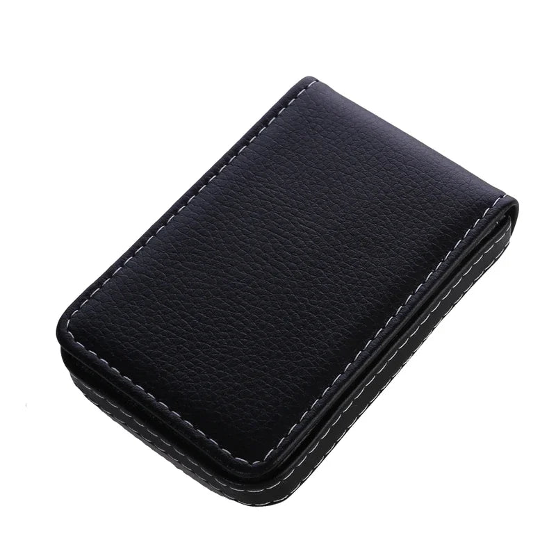 Vertical Version PU Leather Business Card Case Business Card Holder Pocket Business Office Name Card Holder With Magnetic Shut