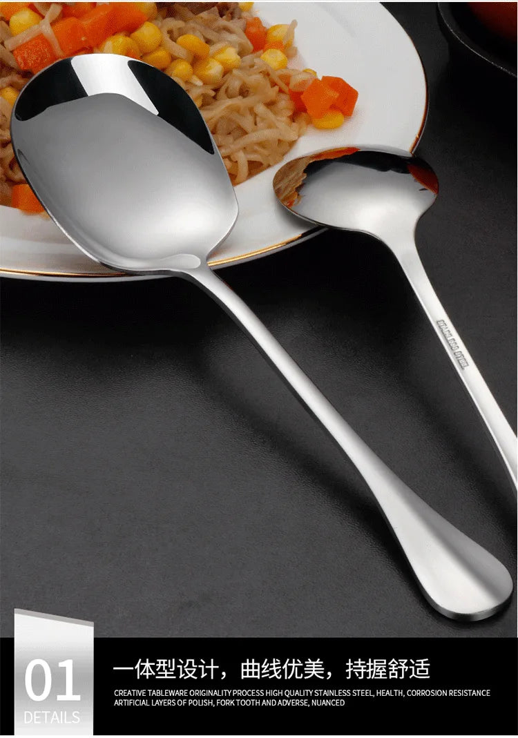 Stainless steel serving spoon, restaurant utility spoon, hotel serving spoon, cafeteria self-service serving spoon