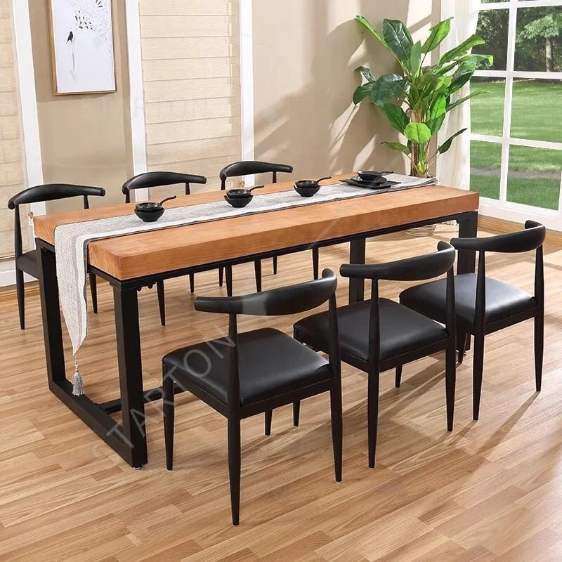 Restaurant Furniture Wood Dining Table Set Table with Bench  Custom  Solid Wood Table and Bench with Fast Delivery