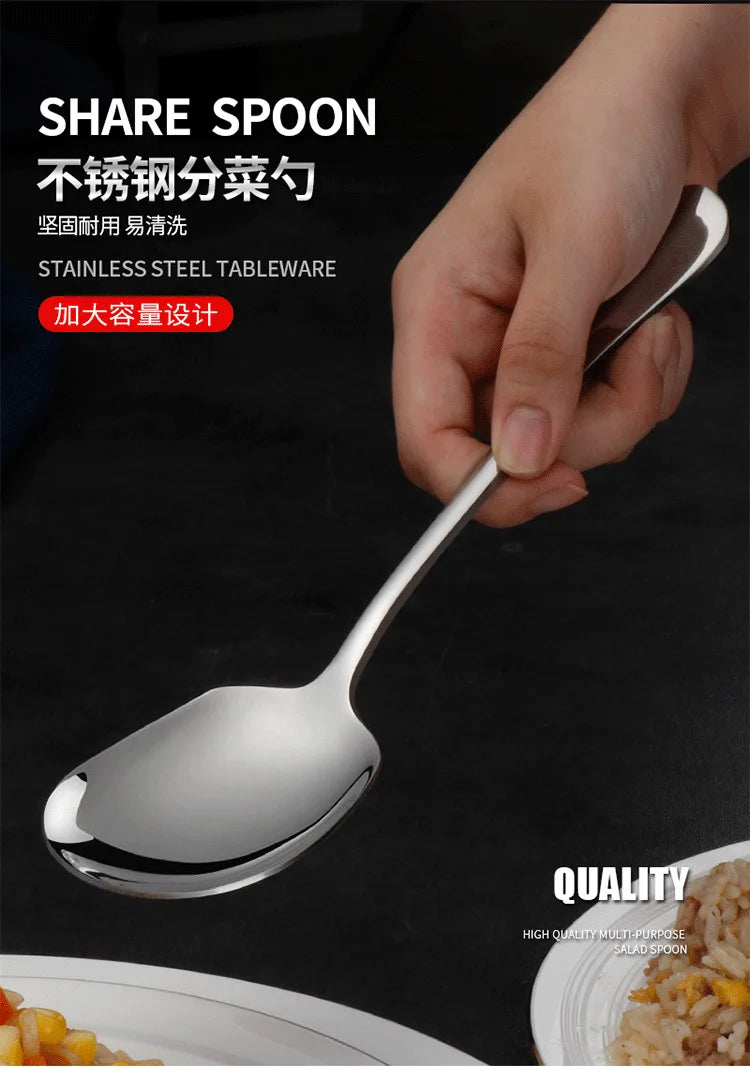 Stainless steel serving spoon, restaurant utility spoon, hotel serving spoon, cafeteria self-service serving spoon