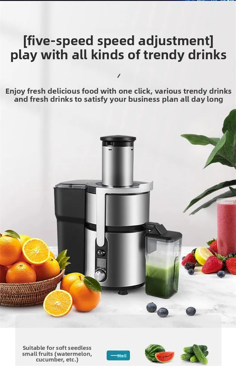 Juicer Machine, 1250W High-Speed Blender for Fruits/Vegetables, BPA-Free 304 Stainless Steel, Easy Clean & Quiet, Household