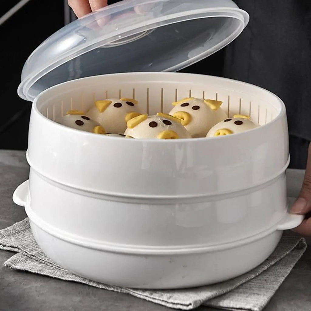 Microwave Heating Steamer Household Large Capacity Steamer Kitchen Steamer Box Steamer Rack Can Exhaust Steam