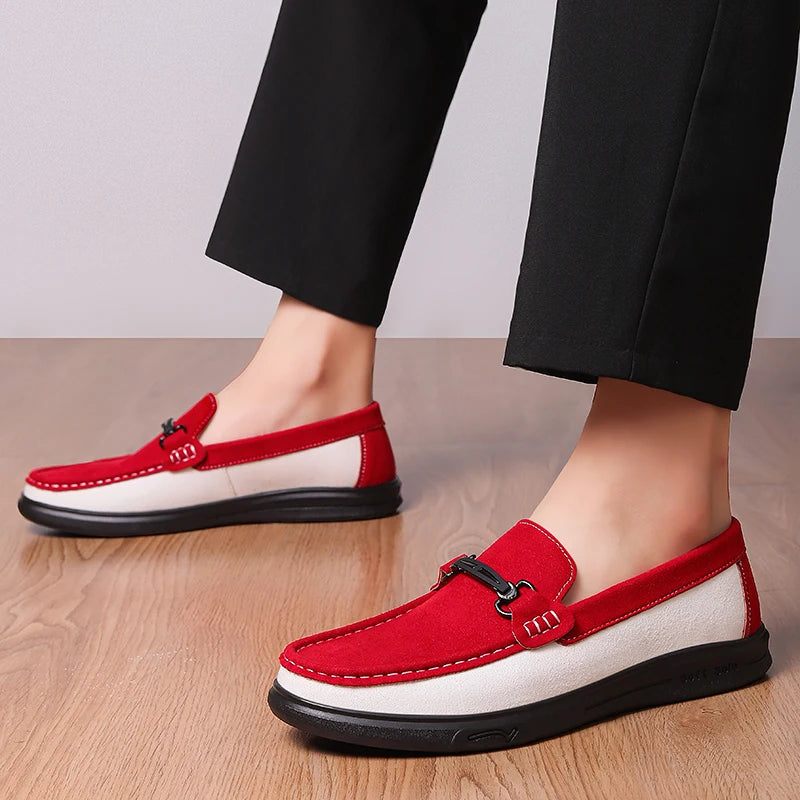 Business Formal  Travel Leather Shoes Fashionable and Comfortable Cowhide Suede Casual Shoes Soft Comfortable Mens Driving Shoes