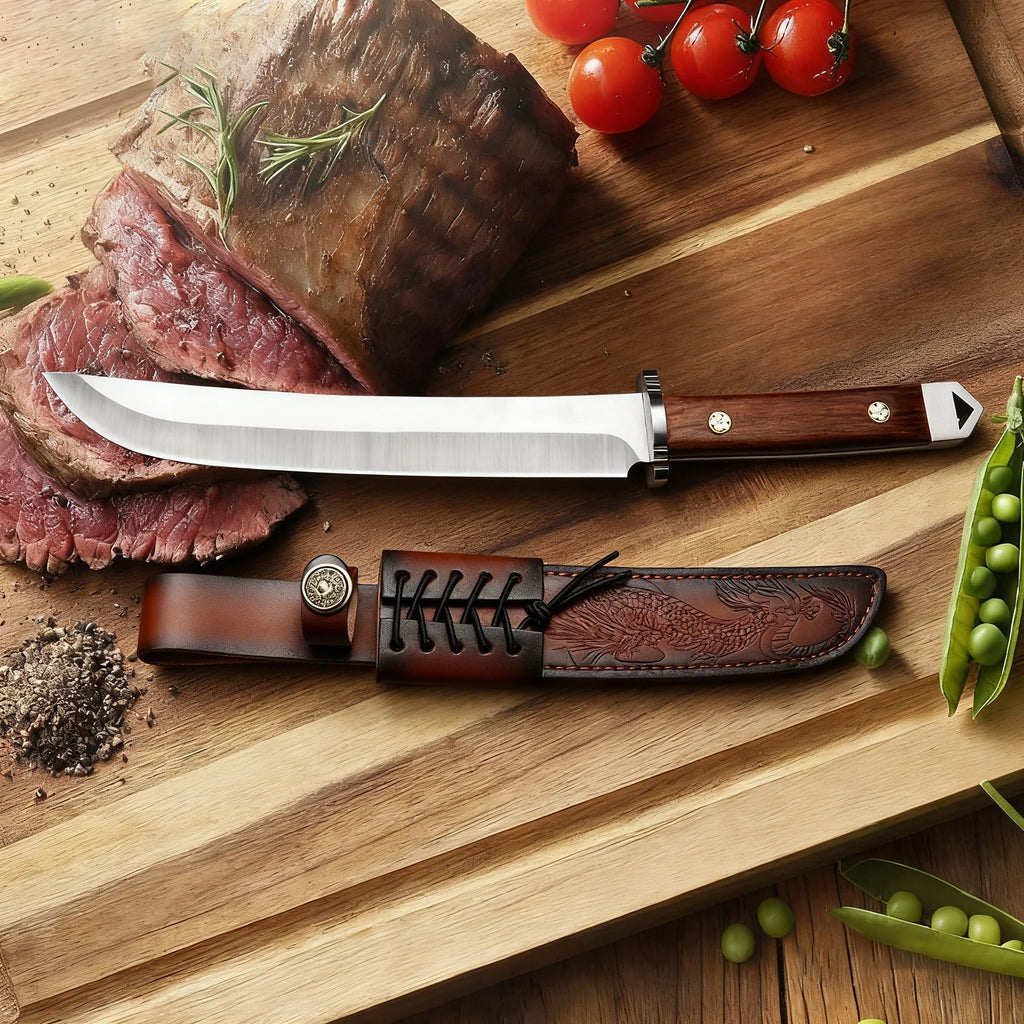 1 piece Butcher Chopping Knife  High Hardness Stainless Steel Kitchen Knife with Wood Handle Meat Cleaver Utility Cooking Knife