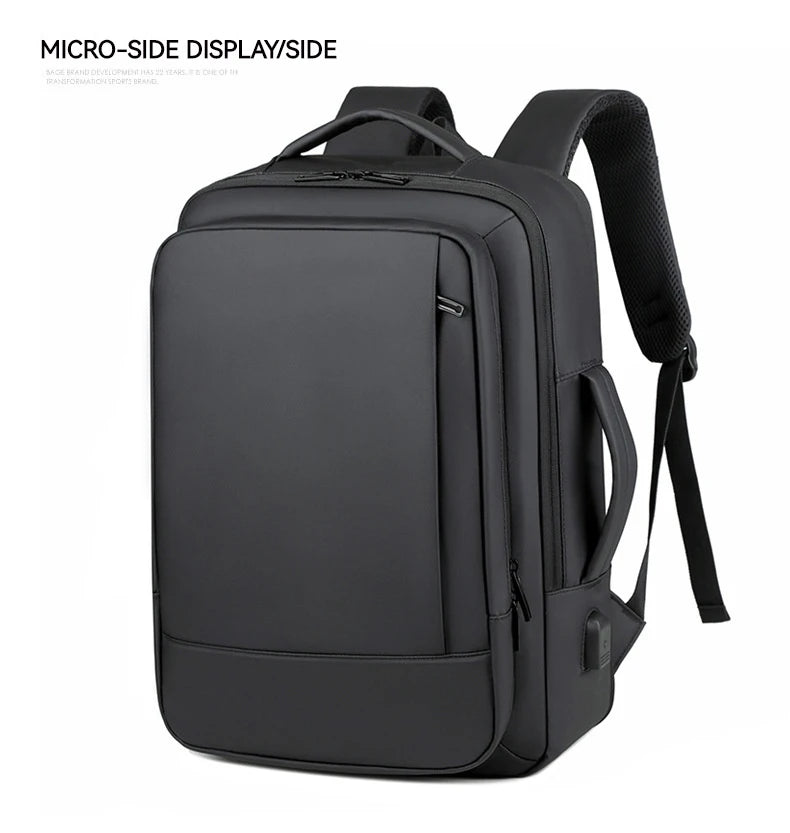 Business Commuter Men's Backpack, Multifunctional Laptop Bag, Solid Color, Simple Men's Backpack