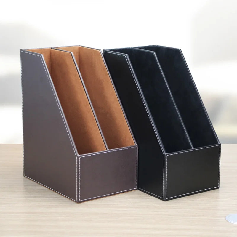 High-End Business Leather Office Supplies Set, Pen Holder, Desktop File Cabinet, Desktop Storage Box