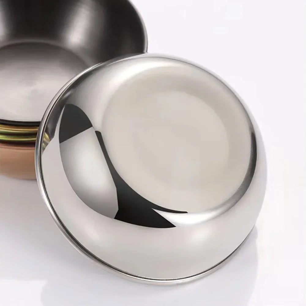10Pcs/Set Stainless Steel Sauce Dishes Mini Saucers Bowl Round Seasoning Dishes Small Appetizer Plates Serving Bowl