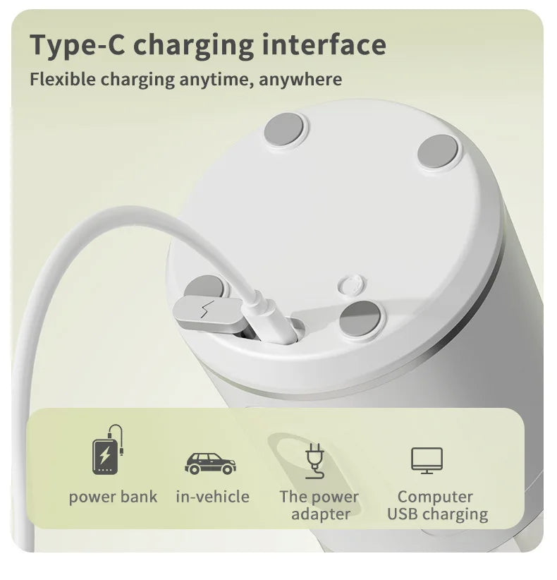 Portable Electric Juicer Small Household Rechargeable With Digital Display Vegetables Fruit Blender Juice Cup For Juicing