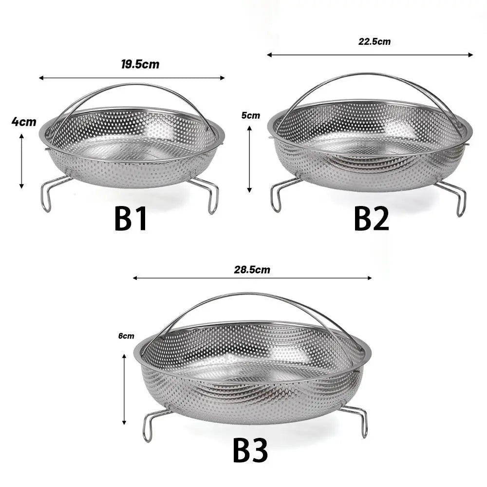 Stainless Steel Steamer Foldable Steam Cooking Utensil Steaming Tray with Handle Steaming Grid Cookware