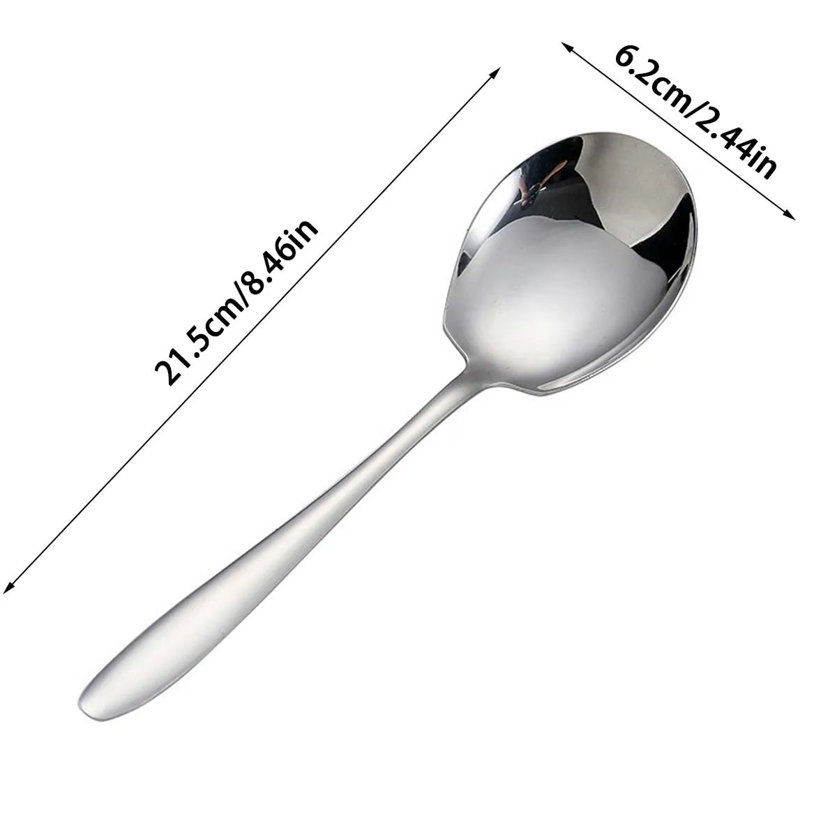 2Pcs Stainless Steel Long Handle Serving Spoons - Suitable for Use in Homes, Hotels, Canteens and Restaurants Meal Spoon Cutlery