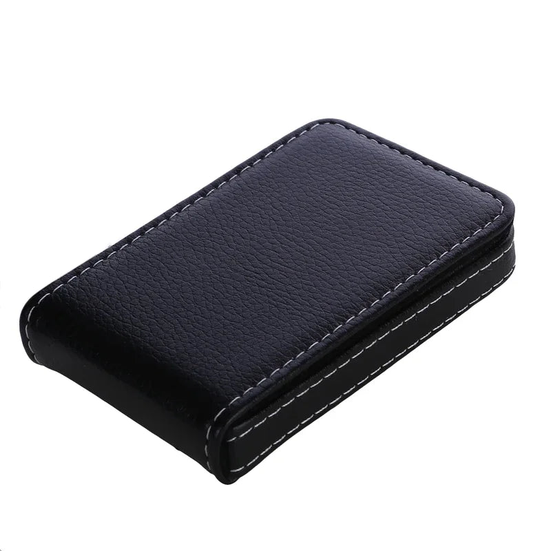 Vertical Version PU Leather Business Card Case Business Card Holder Pocket Business Office Name Card Holder With Magnetic Shut