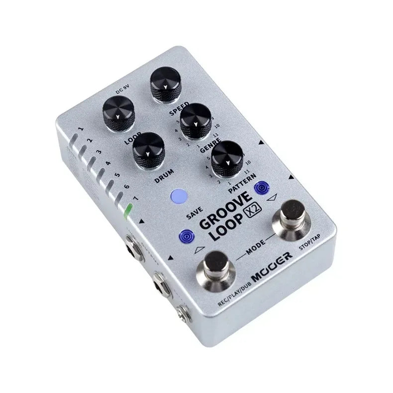 Mooer Groove Loop X2 Stereo Looper With 14 Save Slots Drum Machine Pedal 121 Different Drum 10-minute Capacity Per Track