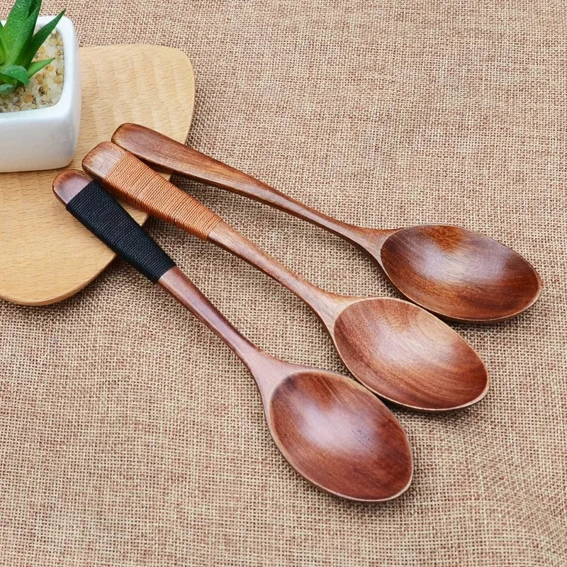 Spoon Wooden Spoons for Cooking Utensil Ice Cream Coffee Tea Soup Spoon Dinner Tableware Kitchen Teaspoon Catering Supplies