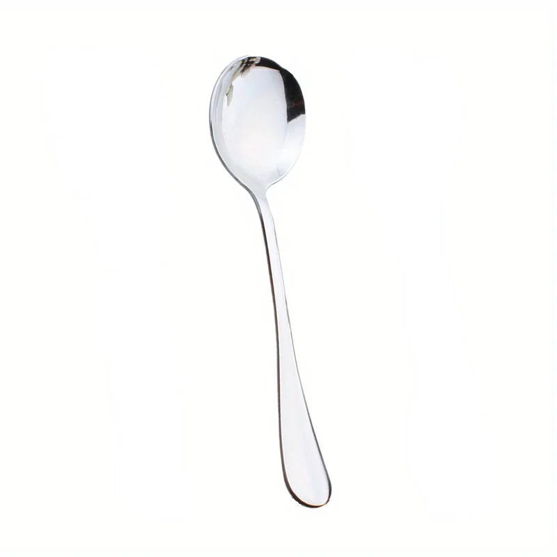 1pc Serving Spoon, Slotted Spoon, Stainless Steel Buffet Restaurant Dinner Spoon, Party Banquet Dining Utensils, Silvery