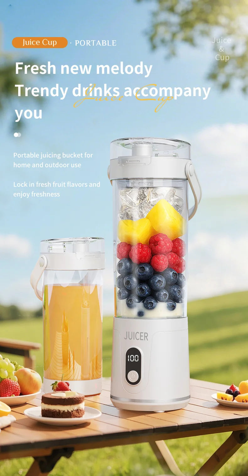 Portable Electric Juicer Small Household Rechargeable With Digital Display Vegetables Fruit Blender Juice Cup For Juicing