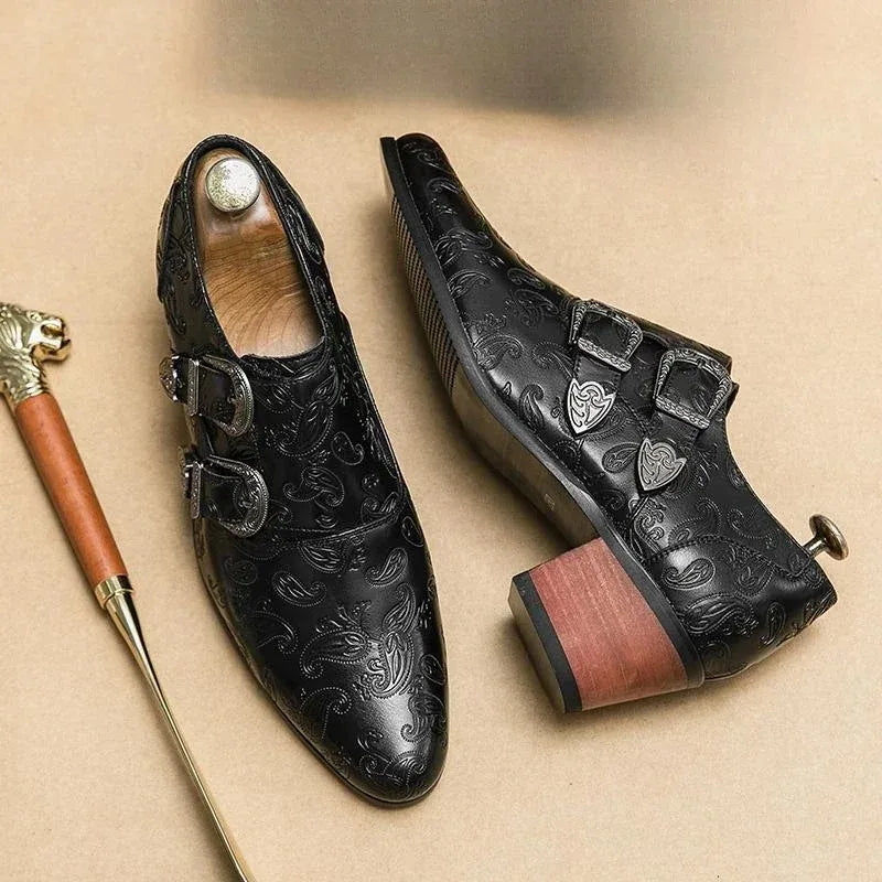 Men's Dress Shoes Fashion Belt Buckle Design Shoes Retro Carved Brogues Shoes Classic Business Formal Shoe Luxury Wedding Shoe