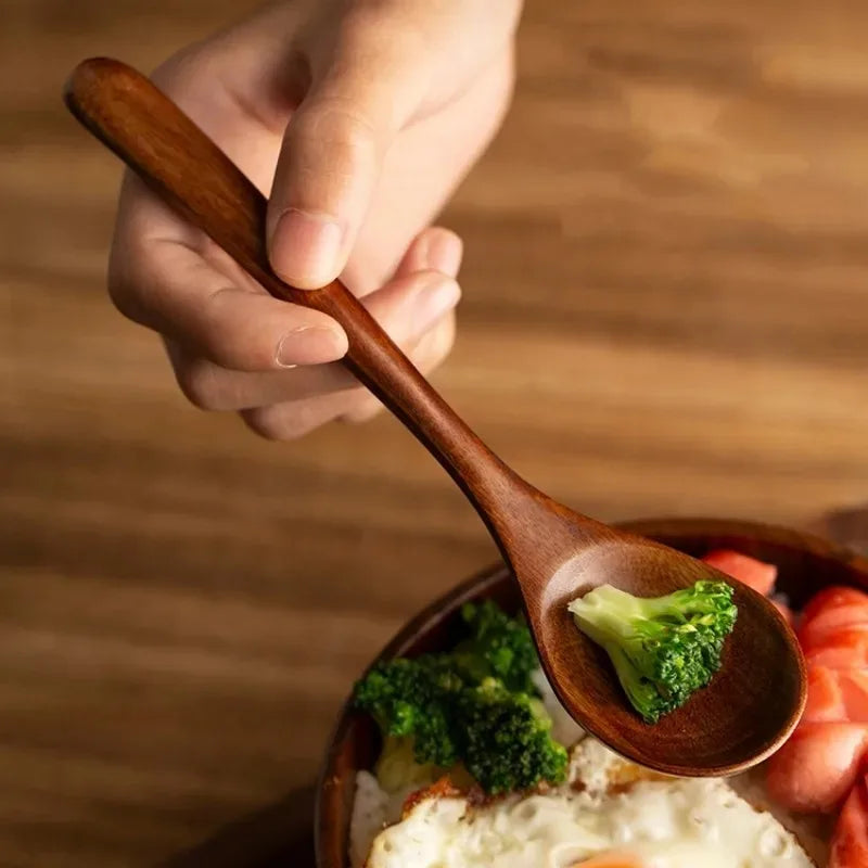 Spoon Wooden Spoons for Cooking Utensil Ice Cream Coffee Tea Soup Spoon Dinner Tableware Kitchen Teaspoon Catering Supplies