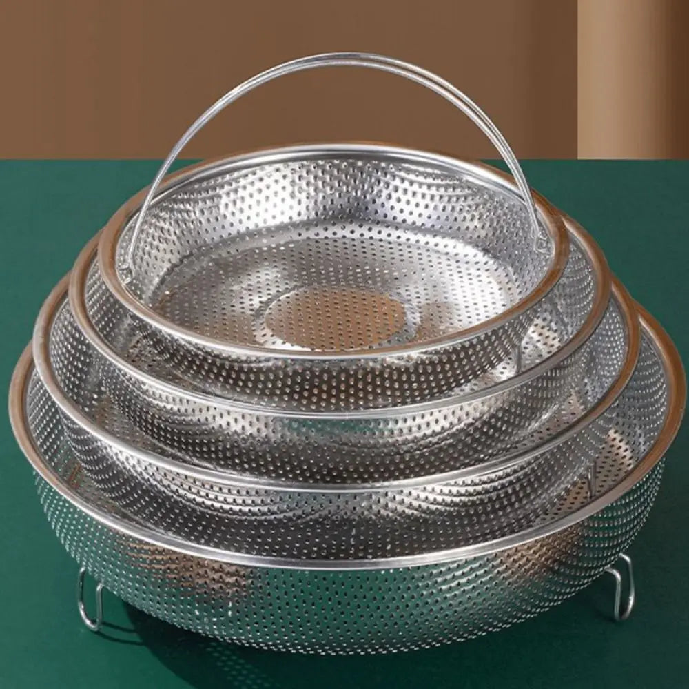 Stainless Steel Steamer Foldable Steam Cooking Utensil Steaming Tray with Handle Steaming Grid Cookware