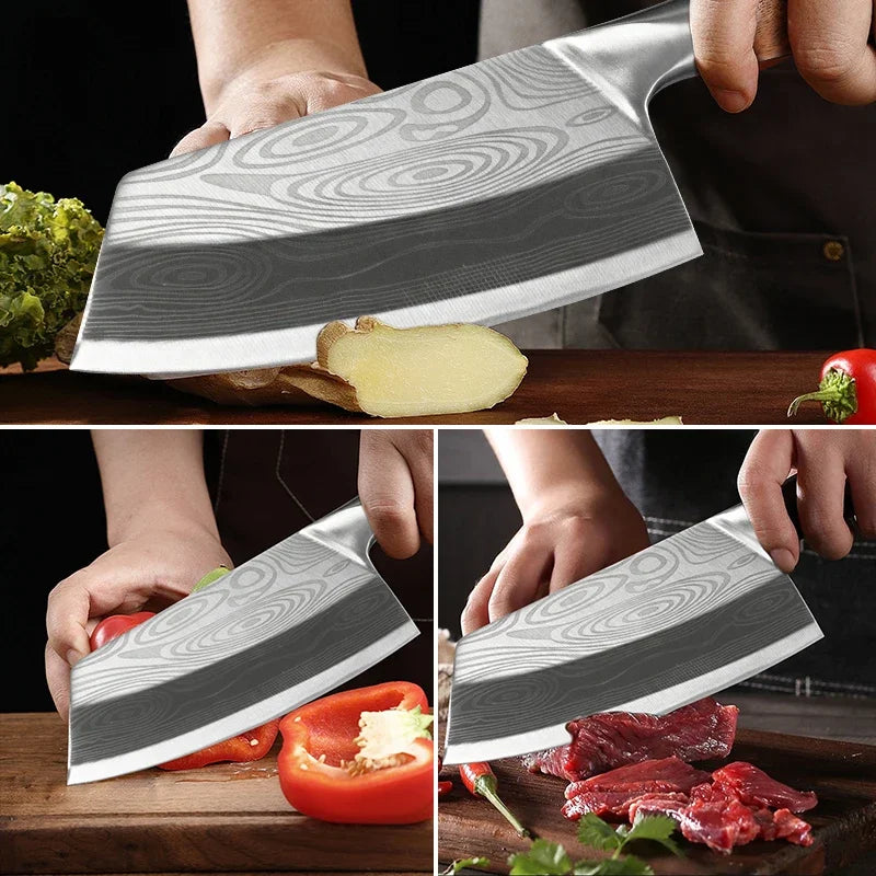 7.8inch Kitchen Knife Multifunctional Effort Saving Knives Household Chopping Knife Meat Cleaver Butcher Knife Kitchen Supplies