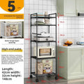 Kitchen multi-layer floor storage rack, household removable storage rack integrated wall rack