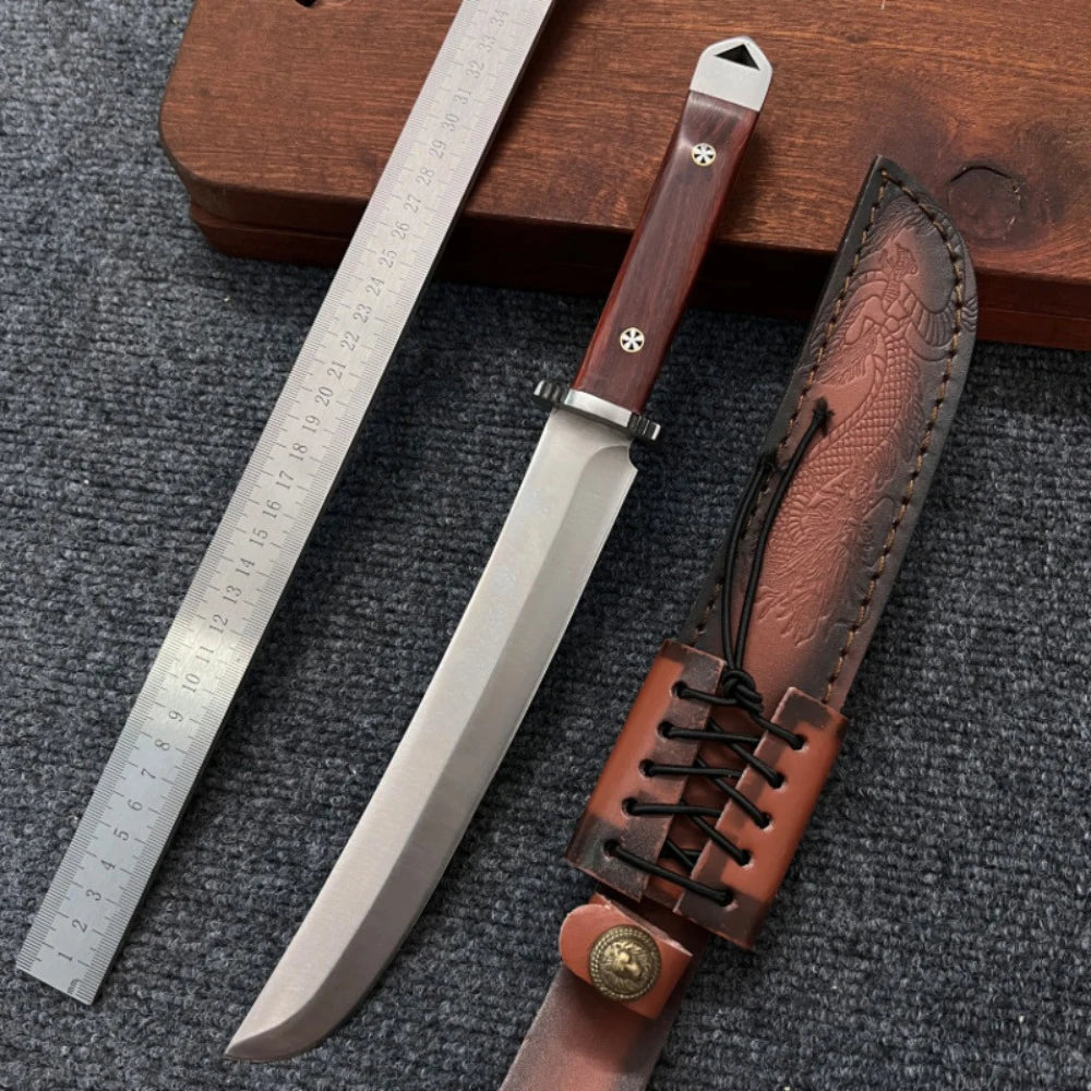 1 piece Butcher Chopping Knife  High Hardness Stainless Steel Kitchen Knife with Wood Handle Meat Cleaver Utility Cooking Knife