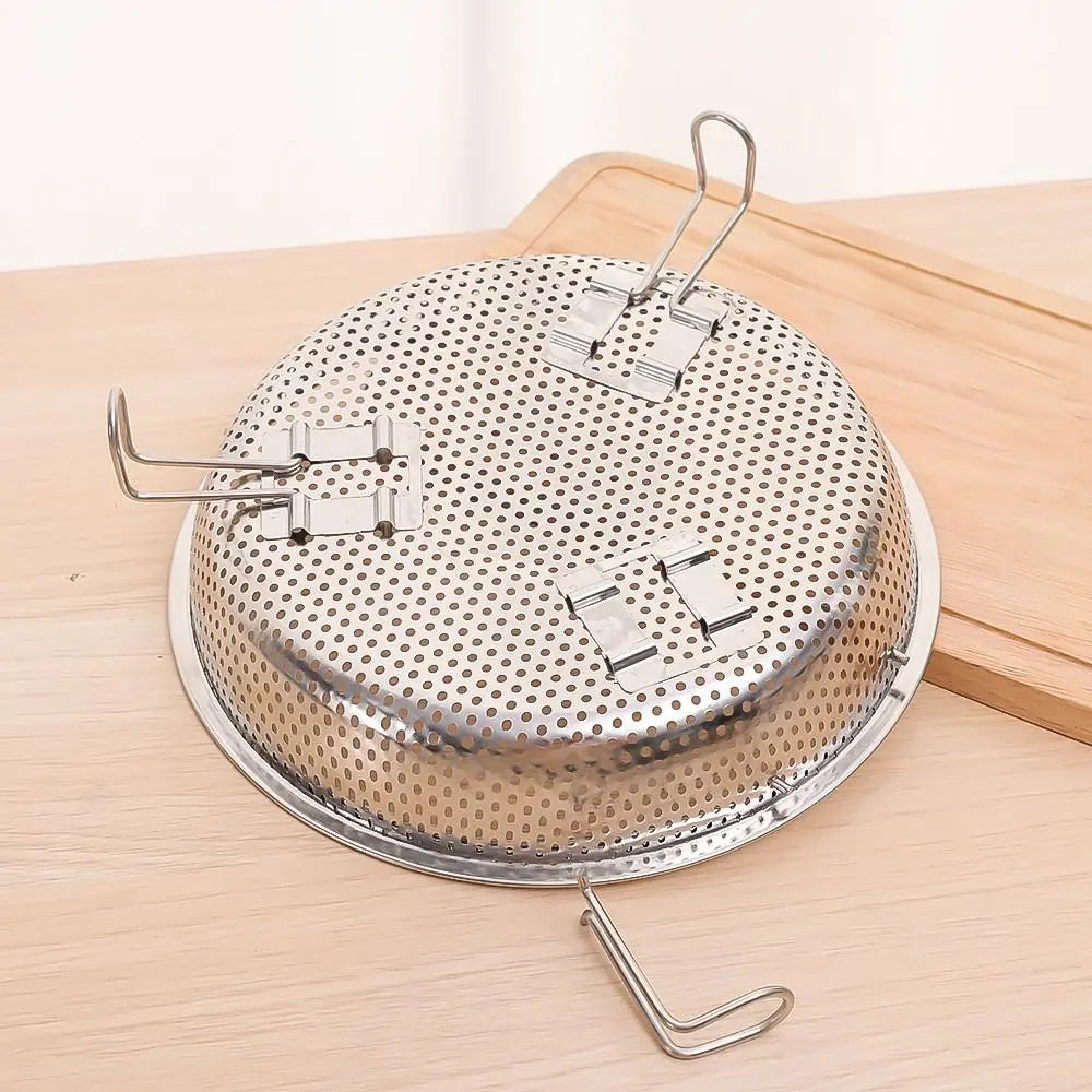 Stainless Steel Steamer Foldable Steam Cooking Utensil Steaming Tray with Handle Steaming Grid Cookware