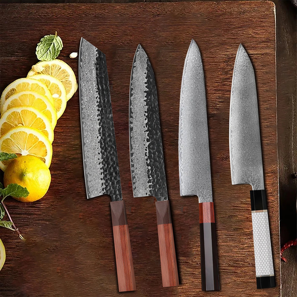 1PC,Kitchen Knives Blank Blade DIY Damascus Steel DIY Knife Making Tools No Handle Cleaver Knife Cooking Tool Kitchen Stuff