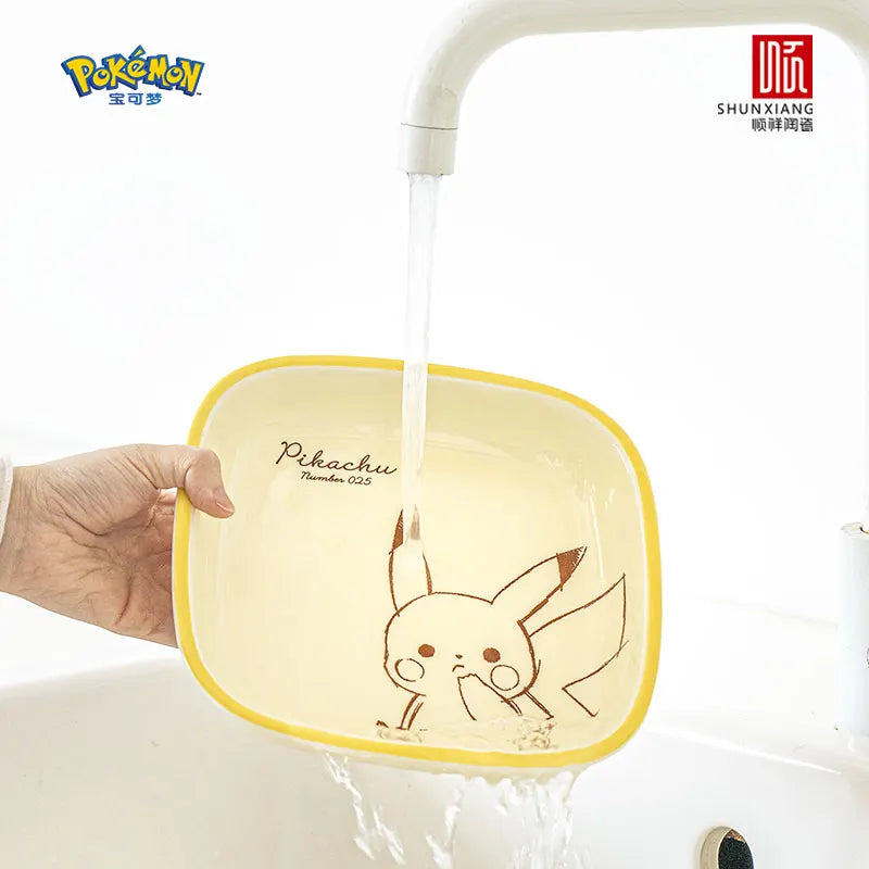 Pokemon Officially Licensed Ceramic Tableware Set Bone China Plates Dinner Sets Microwave Safe Dinnerware Set for Home Bowl Set