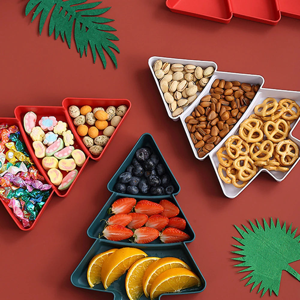 Christmas Dish Christmas Tree Shape Plate Sushi Candy Snack Dessert Serving Dish Bowl Breakfast Tray Christmas Decoration