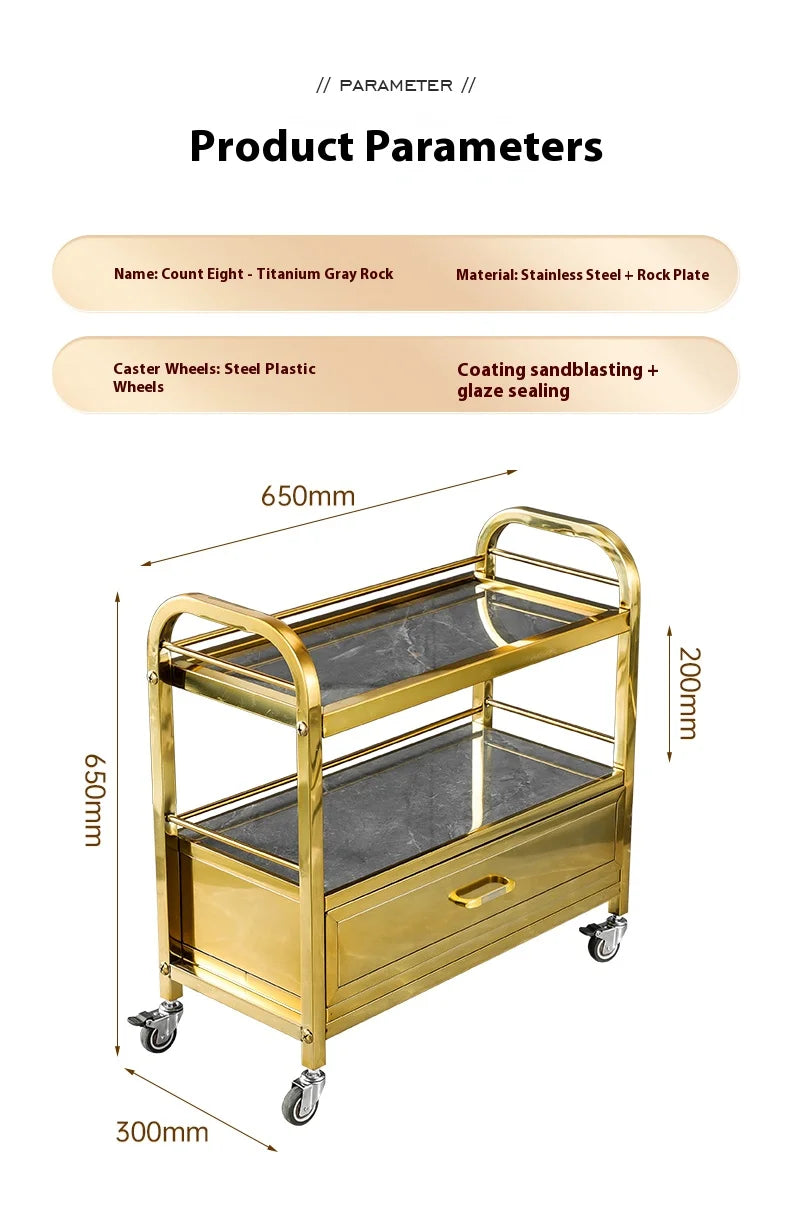 Stainless Steel Utility Cart Restaurant Bar and Hotel Dining Wine Cart Second-Hand Mobile Food Delivery Trolley