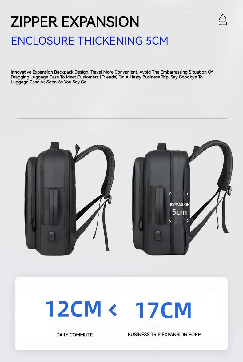 Business Commuter Men's Backpack, Multifunctional Laptop Bag, Solid Color, Simple Men's Backpack