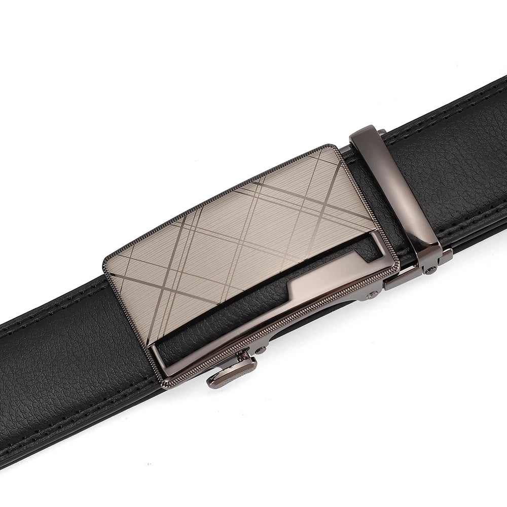 Business Dress Belt Men Soft Genuine Leather Automatic Buckle Trouser Belt  High-end Men Belt Great Gift for Men Waist Strap