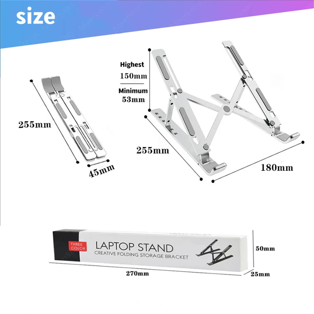Aluminum Alloy Laptop Holder Adjustable Notebook Stand Lifting Cooling Bracket For Macbook Lenovo Portable Computer Accessories