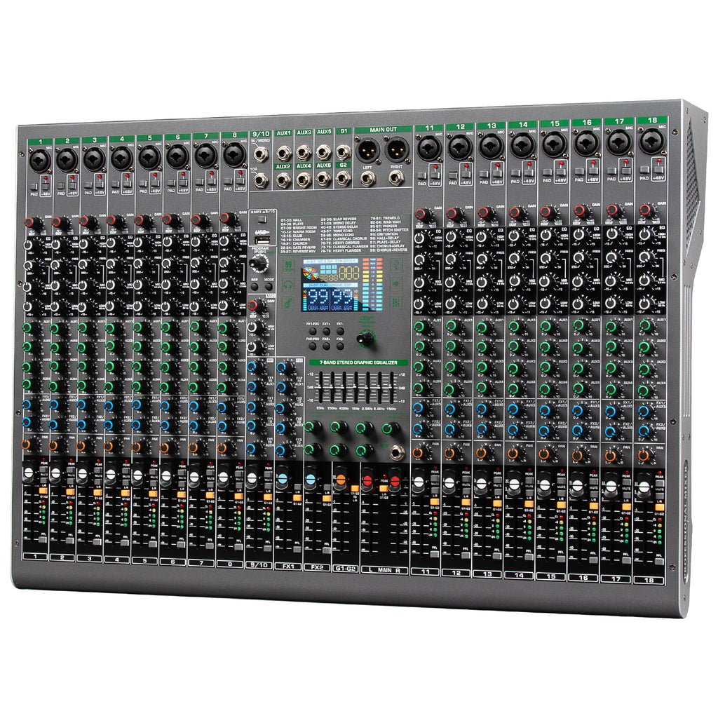 Depusheng Digital Mixer Professional Audio Mixer 18channels with 99bit dps reverb chip Bluetooth USB MP3 for stage bar studio DJ