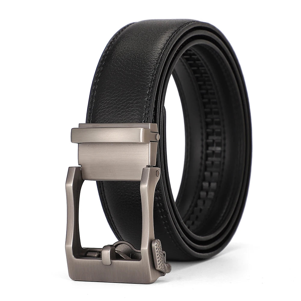 Business Dress Belt Men Soft Genuine Leather Automatic Buckle Trouser Belt  High-end Men Belt Great Gift for Men Waist Strap