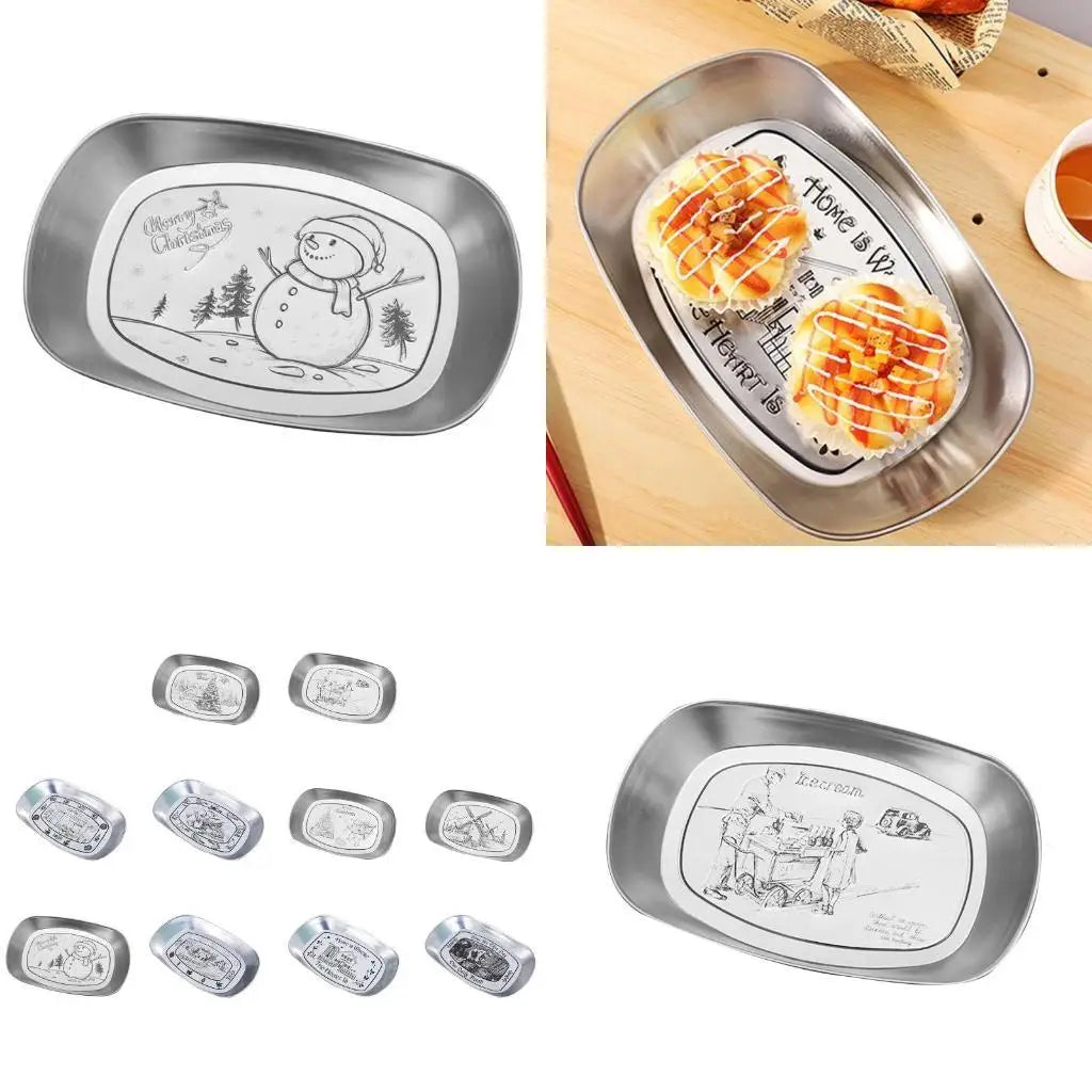G6KF Serving Tray Dessert Tray Dinner Breads Plates Fruits Display Dishes
