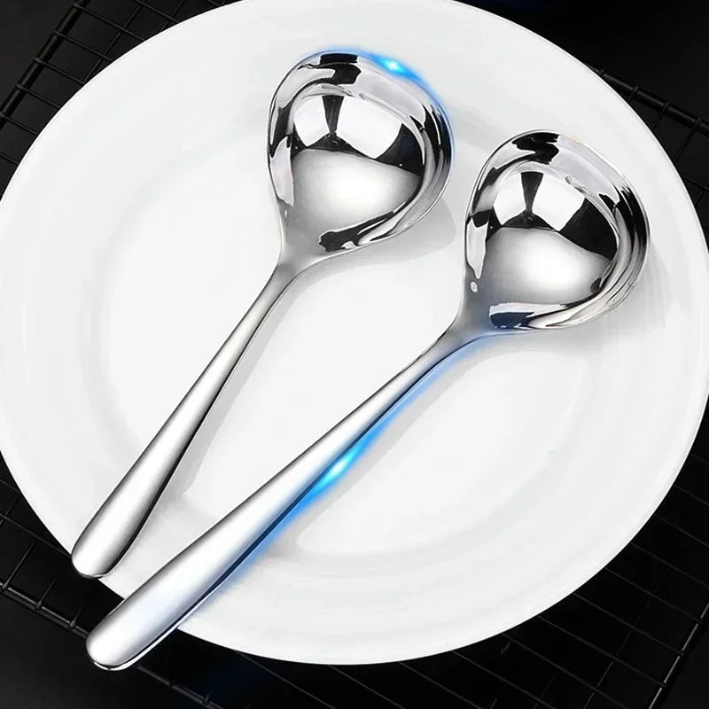 2/1Pcs Stainless Steel Spoon Thicken Long Handle Soup Spoons For Hot Pot Scoops Colander Home Kitchen Tableware Cooking Utensils