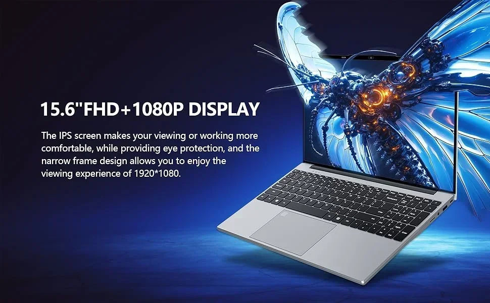 15.6" Laptop with 120Hz IPS Display, Intel N95, 32GB RAM, 2TB Fast SSD, Backlit Keyboard & Long Lasting Battery