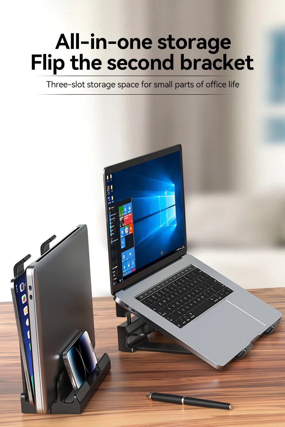 Foldable Laptop Stand Notebook Computer Holder Accessories for Macbook iPad Tablet Phone Storable Holder Dual use adjustable