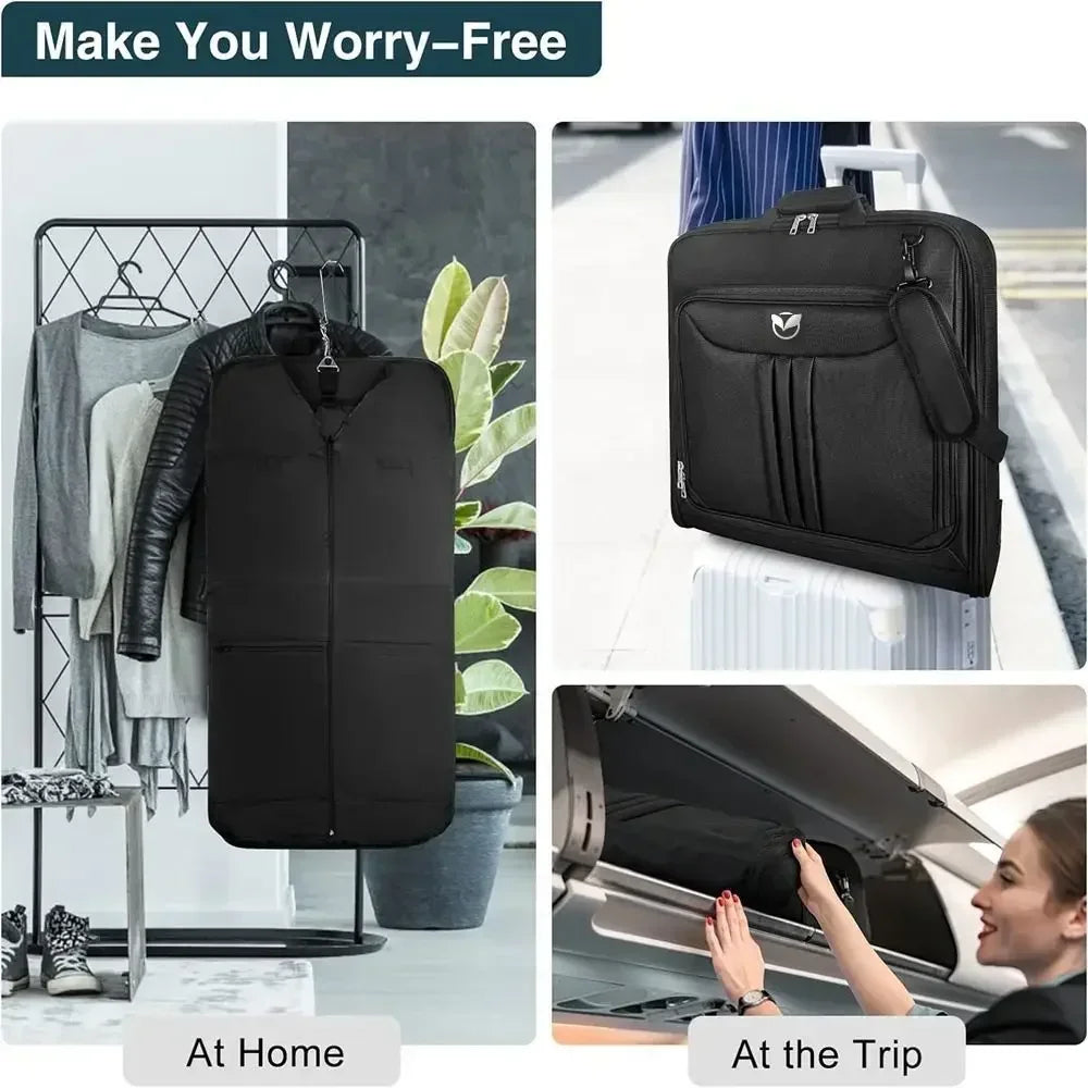DUTRIEUX Men's Business Travel Bag One Shoulder Short Business Trip Clothing Bag Large Suit Bag Waterproof Travel Bag Handbag
