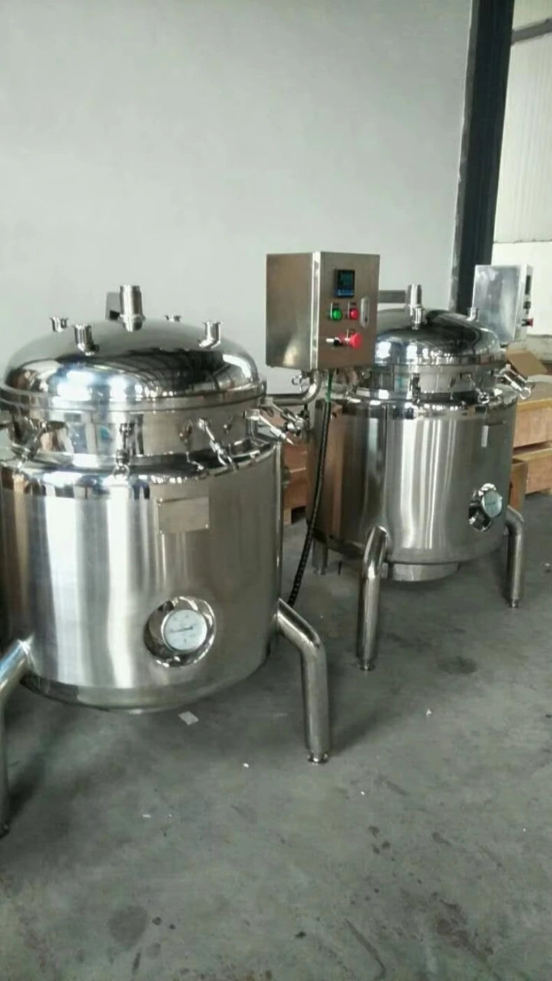 Customized Food Grade Stainless Steel Pressure Cooker Cooking Vessels 100liter with Pneumatic Device