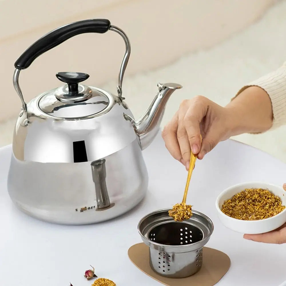 Stainless Steel Whistling Teakettle Large Capacity Fast Heating Base Tea Kettle Thickened Gas Stove Induction Cooker