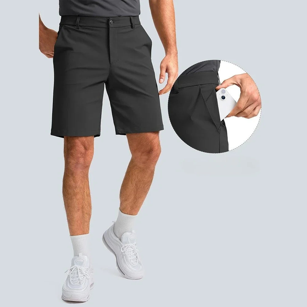 Business Men's Golf Shorts Summer Quick Dry Casual Flat Front Dress Shorts Stretch Hiking Work Wear Dress Shorts with 4 Pockets