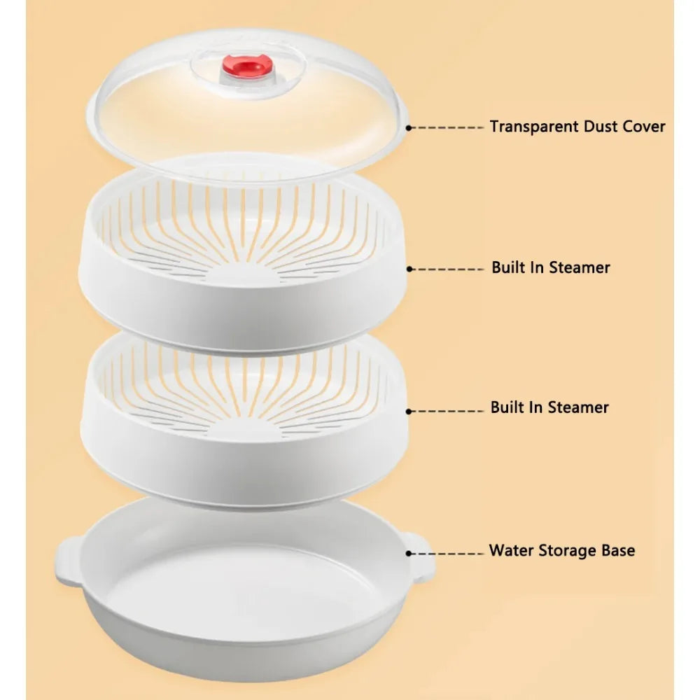 Microwave Heating Steamer Household Large Capacity Steamer Kitchen Steamer Box Steamer Rack Can Exhaust Steam
