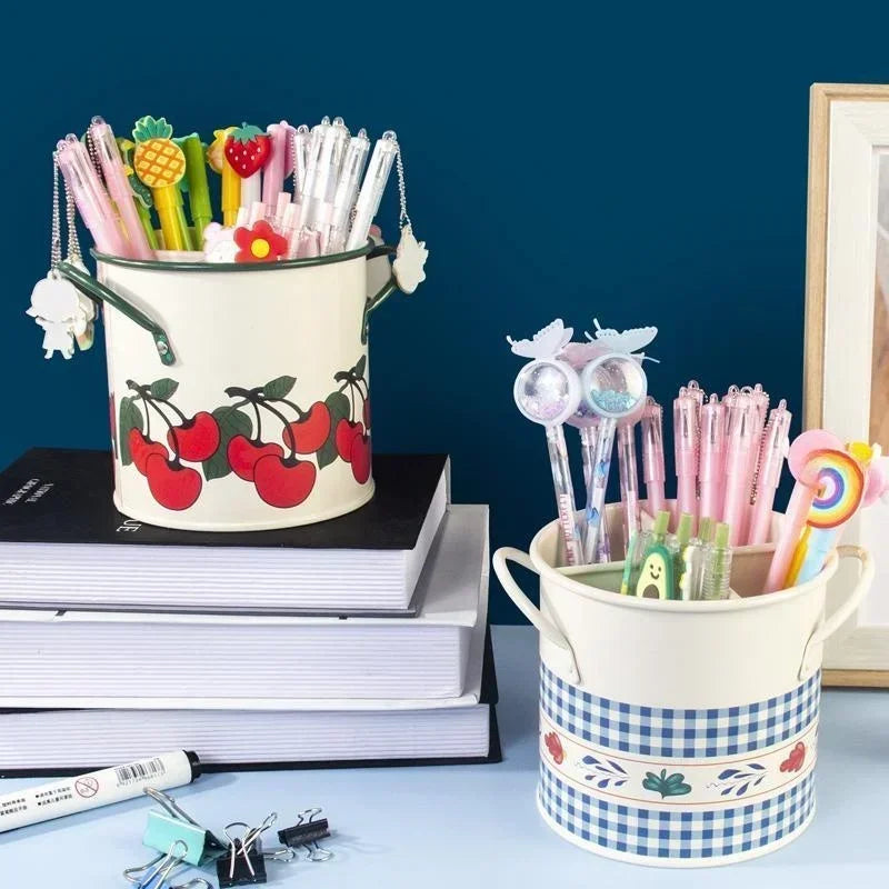 Retro Tableware Storage Bucket Draining Rack with Divider Kitchen Knife and Fork Storage Box Home Decoration for Kitchen Tools